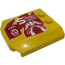 LEGO Geel Wig 4 x 4 Gebogen met 'SPY DRONE' Sticker (45677)