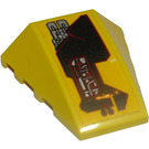 LEGO Yellow Wedge 4 x 4 Triple Curved without Studs with Circuitry 7721 (Model Left) Sticker (47753)