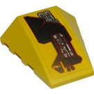 LEGO Geel Wig 4 x 4 Drievoudig Gebogen zonder Studs met Circuitry 7721 (Model Rechtsaf) Sticker (47753)