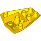 LEGO Geel Wig 4 x 4 Drievoudig Omgekeerd zonder versterkte noppen (4855)