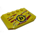 LEGO Yellow Wedge 4 x 6 Curved with 4 Rivets, Sratches from Claws, Dino Logo Sticker (52031)