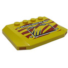 LEGO Geel Wig 4 x 6 Gebogen met 'DINO CAPTURE HQ' Sticker (52031)