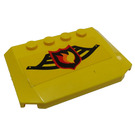 LEGO Yellow Wedge 4 x 6 Curved with Fire Logo 7891 Sticker (52031)