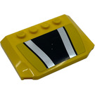 LEGO Jaune Coin 4 x 6 Incurvé avec Rayures 8146 Autocollant (52031)