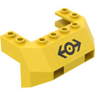 LEGO Yellow Wedge 4 x 6 x 2.333 with Train Logo Sticker (2916)