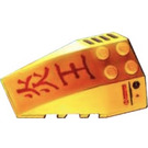 LEGO Yellow Wedge 6 x 4 Triple Curved with Vent and Asian Characters Sticker (43712)