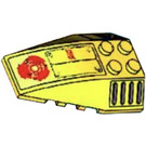LEGO Yellow Wedge 6 x 4 Triple Curved with Vent and Red Circle Sticker (43712)
