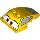 LEGO Gelb Keil 6 x 4 x 1.3 mit 4 x 4 Base mit Brown Augen, Windows (32856 / 93591)