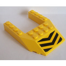 LEGO Gelb Keil 6 x 8 mit Ausgeschnitten mit Schwarz und Gelb Chevrons Aufkleber (32084)