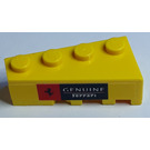 LEGO Geel Wig Steen 2 x 4 Links met 'GENUINE Ferrari' en Ferrari logo Sticker (41768)