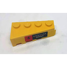 LEGO Geel Wig Steen 2 x 4 Rechtsaf met 'GENUINE Ferrari' en Rood en Zwart Ferrari logo Sticker (41767)