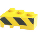 LEGO Geel Wig Steen 3 x 2 Rechtsaf met Danger Strepen (Rechtsaf) Sticker (6564)