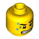 LEGO Gelb Weightlifter Kopf (Sicherheitsbolzen) (3626 / 92145)