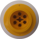 LEGO Yellow Wheel Rim Ø30.4 x 22.8 Balloon (43.2 x 28) with '+' Shaped Axle Hole (6580)