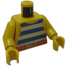 LEGO Geel Wit en Blauw Striped Pirate Torso met Riem met Geel Armen en Geel Handen (973)