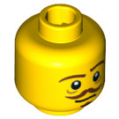 LEGO Gelb William Shakespeare Minifigure Kopf (Einbau-Vollbolzen) (3626 / 15901)