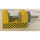 LEGO Yellow Winch 2 x 4 x 2 with Light Grey Drum with Yellow and Black Danger Stripes Sticker (73037)