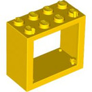 LEGO Amarillo Ventana 2 x 4 x 3 con agujeros redondeados (4132)