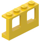 LEGO Gelb Fensterrahmen 1 x 4 x 2 mit festen Noppen (4863)