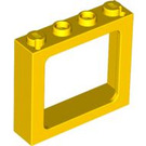 LEGO Giallo Telaio della finestra 1 x 4 x 3 (Perni centrali vuoti, perni esterni solidi) (6556)