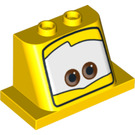 LEGO Gelb Windschutzscheibe 2 x 4 x 3 mit Luigi Augen (94878)