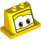 LEGO Geel Voorruit 2 x 4 x 3 met Luigi Gezicht (32928)