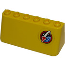 LEGO Jaune Pare-brise 2 x 6 x 2 avec Espacer Navette logo Autocollant (4176)