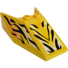 LEGO Yellow Windscreen 6 x 4 x 1.3 with Black Tiger Stripes Sticker (6152)