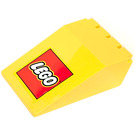 LEGO Jaune Pare-brise 6 x 4 x 2 Canopée avec LEGO logo Autocollant (4474)