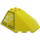 LEGO Jaune Pare-brise 6 x 6 x 2 avec Panneau avec Hull Plates, Argent Dots et blanc Smoke (La gauche) Autocollant (35331)