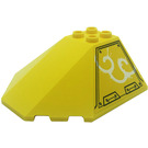 LEGO Jaune Pare-brise 6 x 6 x 2 avec Panneau avec Hull Plates, Argent Dots et blanc Smoke (Droite) Autocollant (35331)