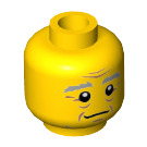 LEGO Yellow Wizard Head with Gray Eyebrows (Recessed Solid Stud) (3626 / 18176)