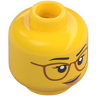 LEGO Gul Kvinna i Argyle Tröja Minifigur Huvud (Infälld solid knopp) (3626 / 69972)