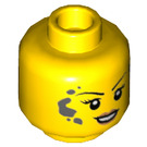 LEGO Gelb Woman im Dirt Bike Helm Minifigure Kopf (Einbau-Vollbolzen) (3626 / 38285)