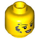 LEGO Amarillo Mujer en Dirt Bike Casco Minifigura Cabeza (Espiga sólida hueca) (3626 / 38285)