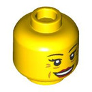 LEGO Gelb Woman (Lavender Jacket mit Necklace) Minifigure Kopf (Einbau-Vollbolzen) (3626 / 101366)