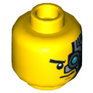 LEGO Gelb Zane - Battle Scarred Minifigure Kopf (Einbau-Vollbolzen) (3626 / 16218)
