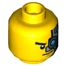 LEGO Yellow Zane - Battle Scarred Minifigure Head (Recessed Solid Stud) (3626 / 16218)