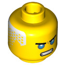 LEGO Yellow Zane - The Movie with Hair Minifigure Head (Recessed Solid Stud) (3626 / 35213)