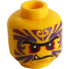 LEGO Gelb Zugu Minifigur Kopf (Vertiefte feste Noppen) (3626 / 19296)