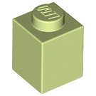 LEGO Geelachtig groen Steen 1 x 1 (3005 / 30071)