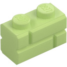 LEGO Żółtawa zieleń Cegła 1 x 2 z Embossed Bricks (98283)