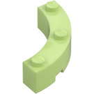 LEGO Yellowish Green Brick 4 x 4 Round Corner (Wide with 3 Studs) (48092 / 72140)