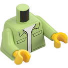 LEGO Gelblich-grün Buttonless Jacke und Weiß T-Hemd Torso (973 / 76382)