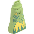 LEGO Yellowish Green Friends Hip with Long Skirt with Leaves and Flower (Thin Hinge) (15875 / 73011)