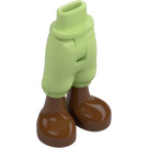 LEGO Yellowish Green Friends Long Shorts with Brown Feet (2246)