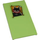 LEGO Geelachtig groen Glas for Venster 1 x 4 x 6 met Batman Poster Sticker (6202)