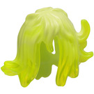 LEGO Yellowish Green Mid-Length Wavy Hair with Transparent Neon Green Sides with Spikes (53801)