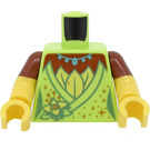 LEGO Gulgrøn Minifig Torso Tiana med Dekoration (973 / 78568)