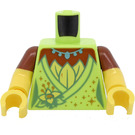 LEGO Gelblich-grün Minifig Torso Tiana mit Dekoration (973 / 78568)